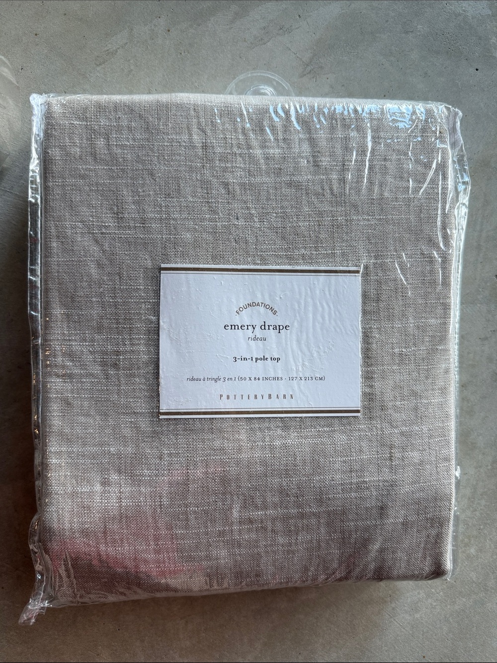 Pottery Barn Emery Drape Linen Panel - Natural Beige